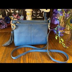 Brighton leather organizer crossbody NWOT in blue